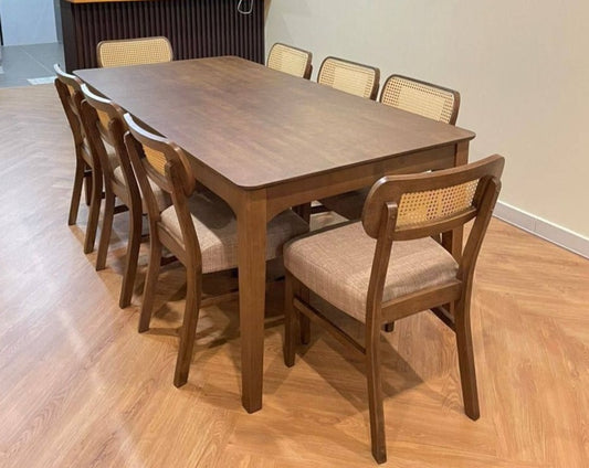 Hailey 1.97m Dining Table with 8 Danny Chairs