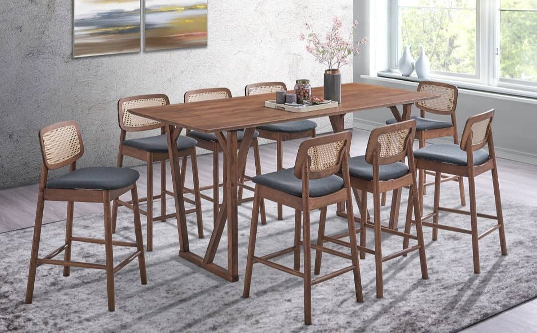 Danny Island Dining Table with Danny Bar Stools