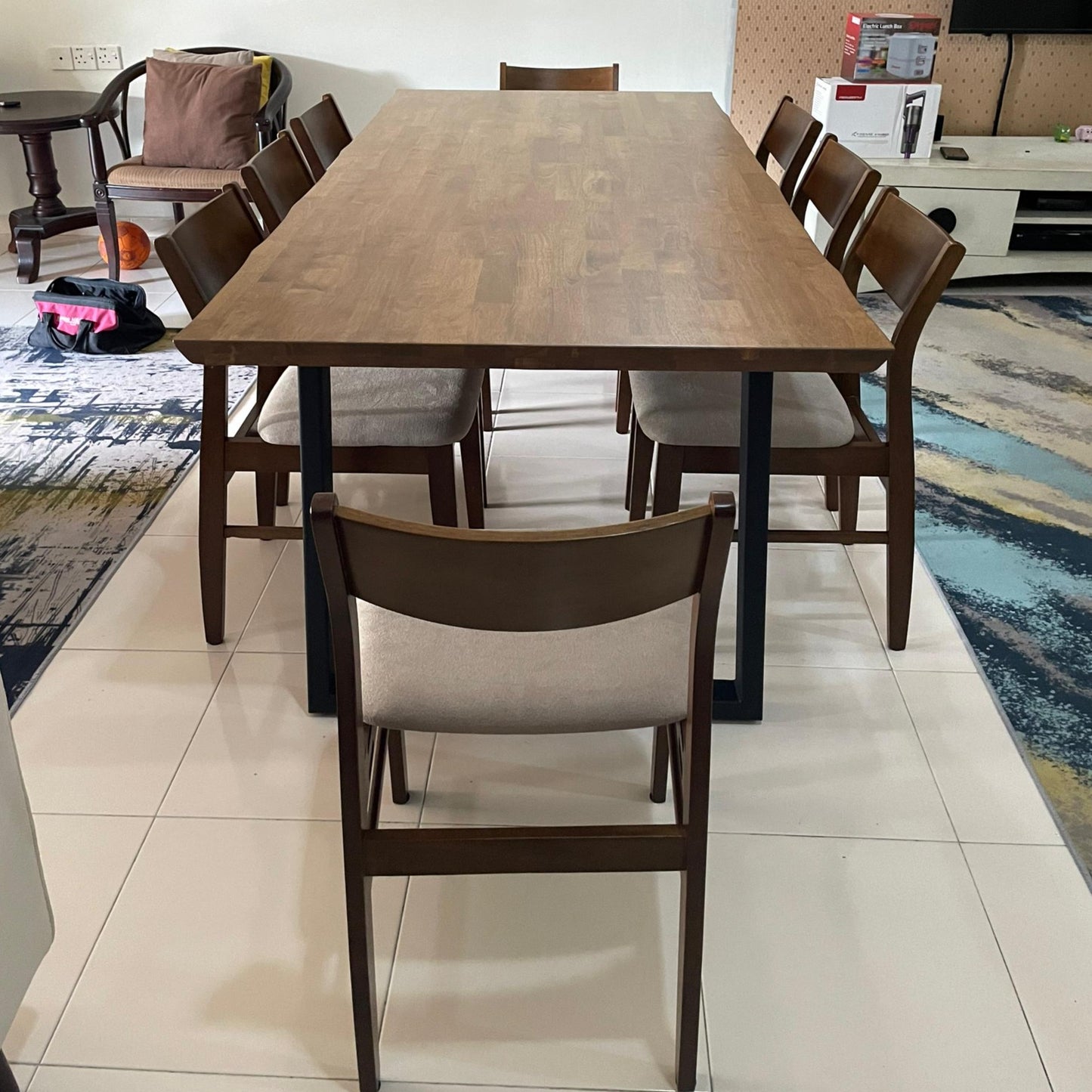 Serena 2.1m Live Edge Dining Table with Terra Chairs