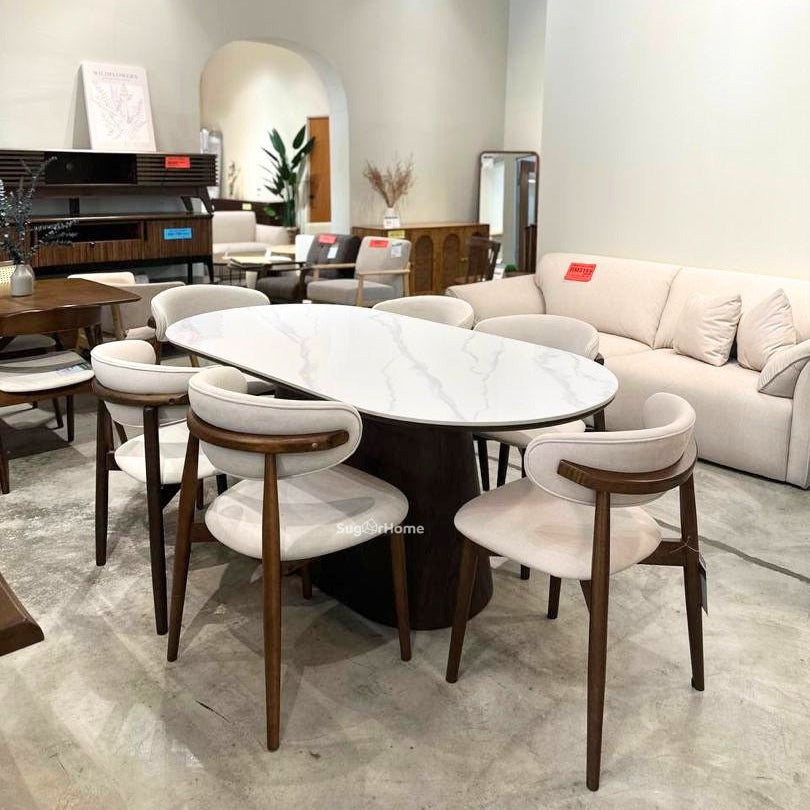 Tiara 1.8m Sintered Stone Dining Table with Zera Chairs
