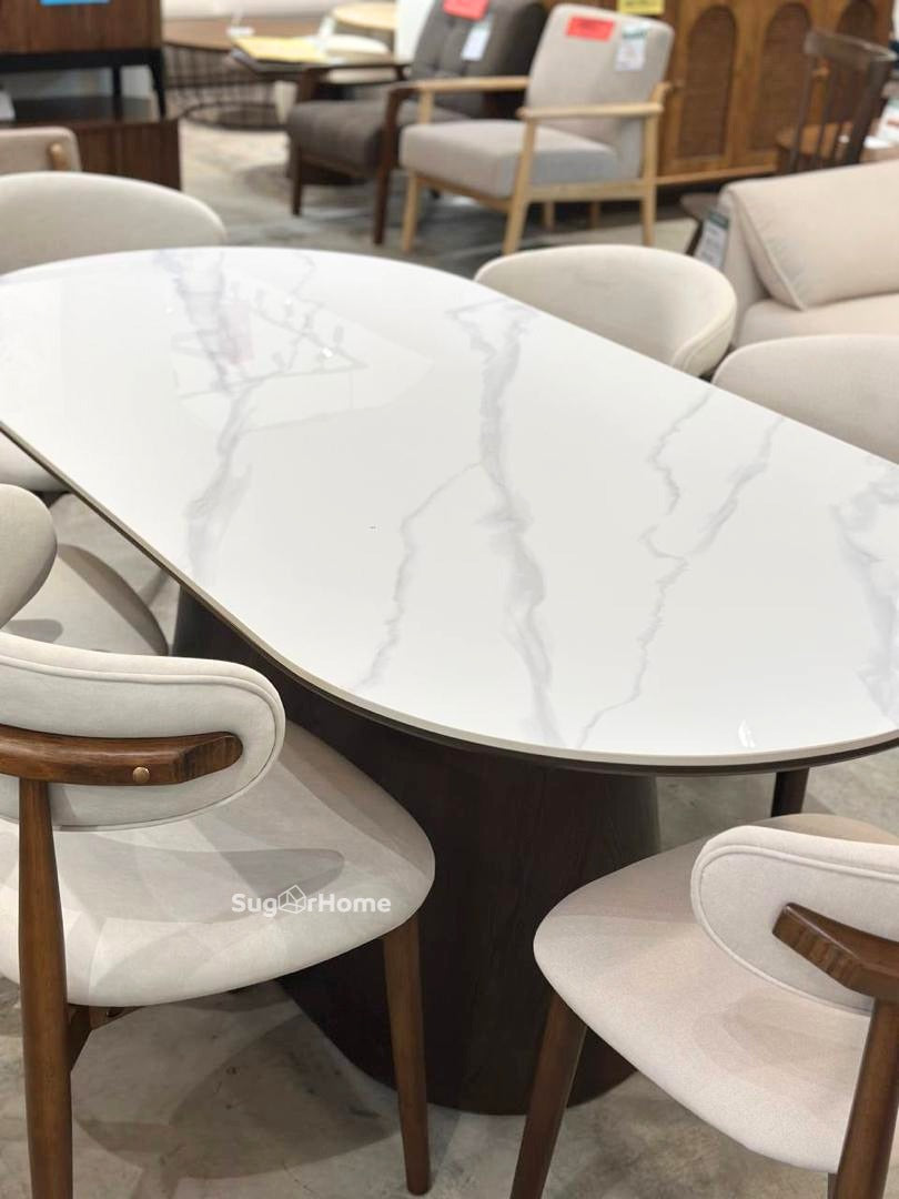 Tiara 1.8m Sintered Stone Dining Table with Zera Chairs