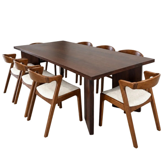 Andika Nyatoh 2.1m Dining Table with Zara Chair