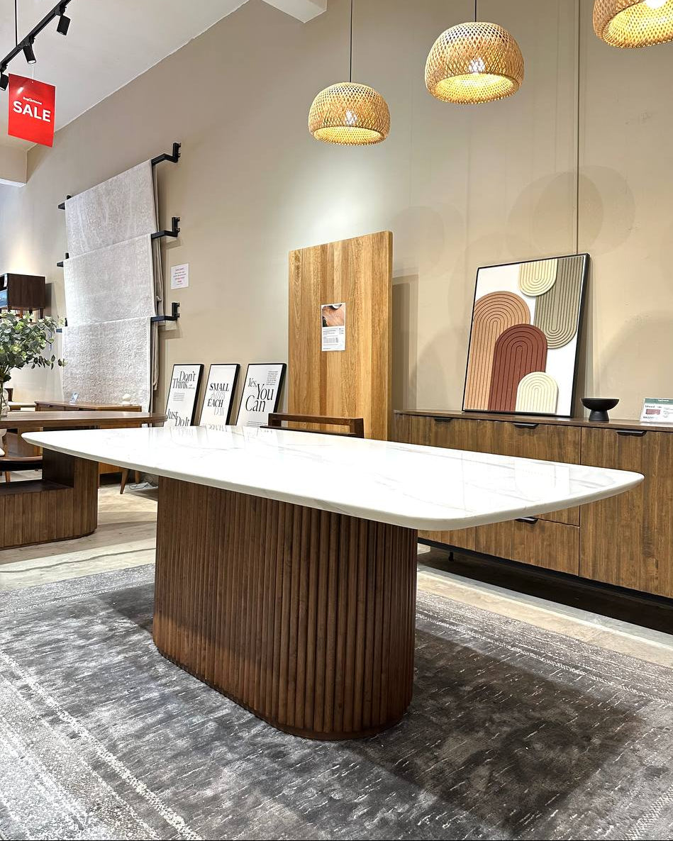 Amber Marble Dining Table