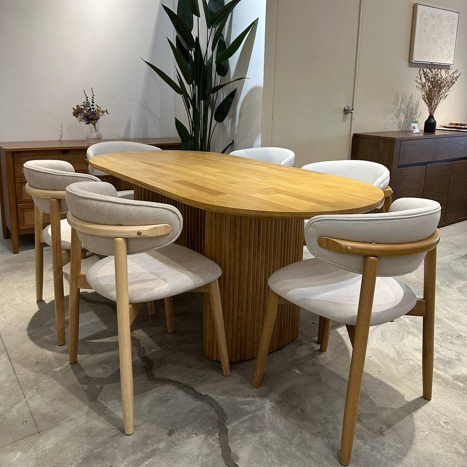 Ammara 1.8m Dining Table with Zera Chairs
