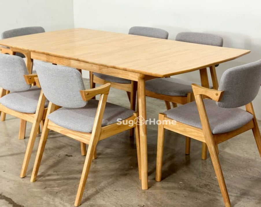 Mila Extension 1.5M - 1.8M Dining Table with Zack Chair
