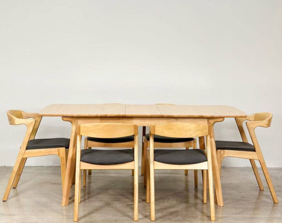 Mila Extension 1.5M - 1.8M Dining Table with Zara Chairs