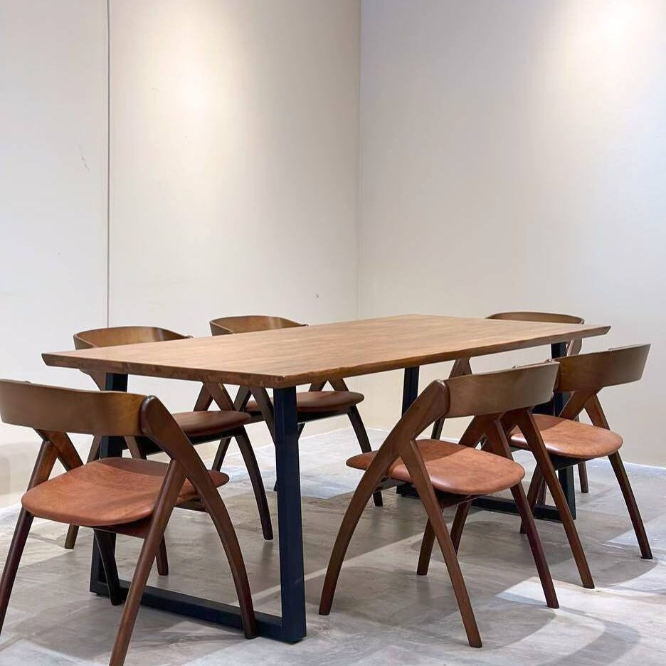 Serena 2.1m Live Edge Dining Table with Atellia Chairs