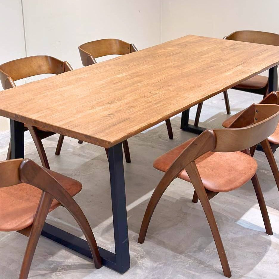 Serena 2.1m Live Edge Dining Table with Atellia Chairs