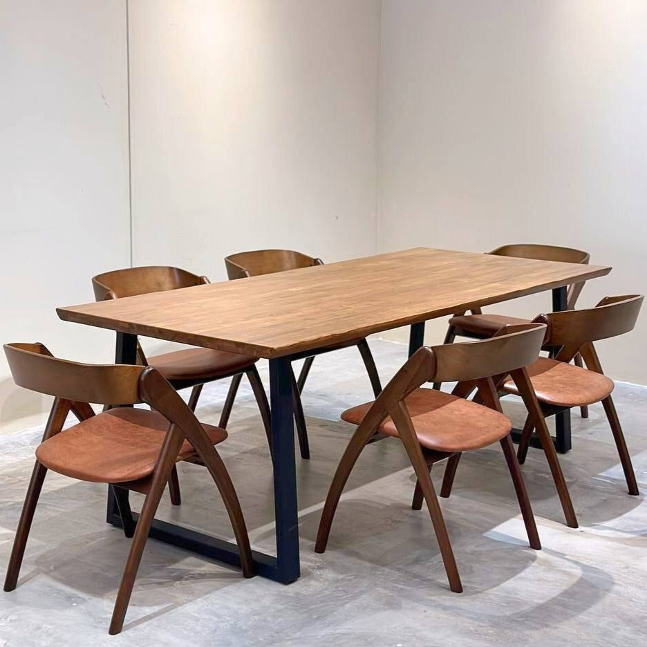 Serena 2.1m Live Edge Dining Table with Atellia Chairs