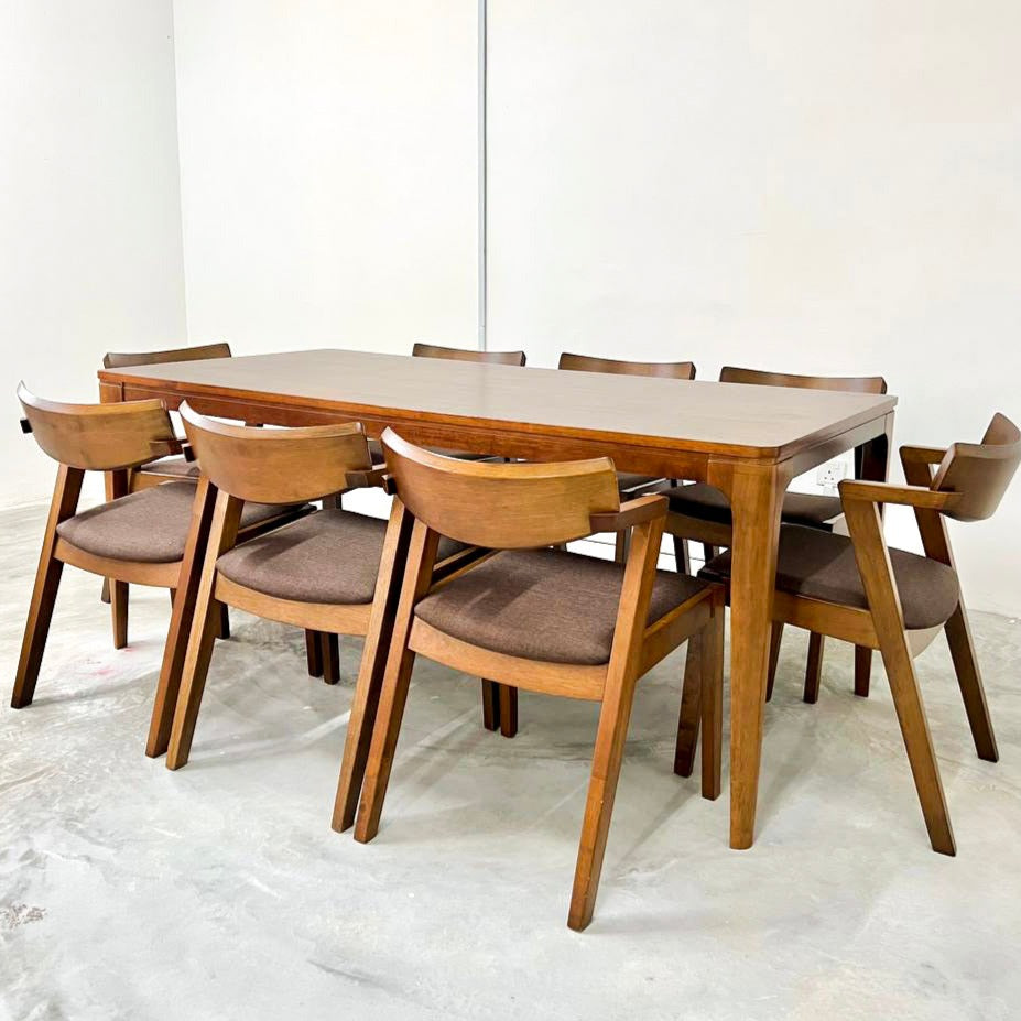 Walnut 1.8m Dining Table with Zoey Chairs
