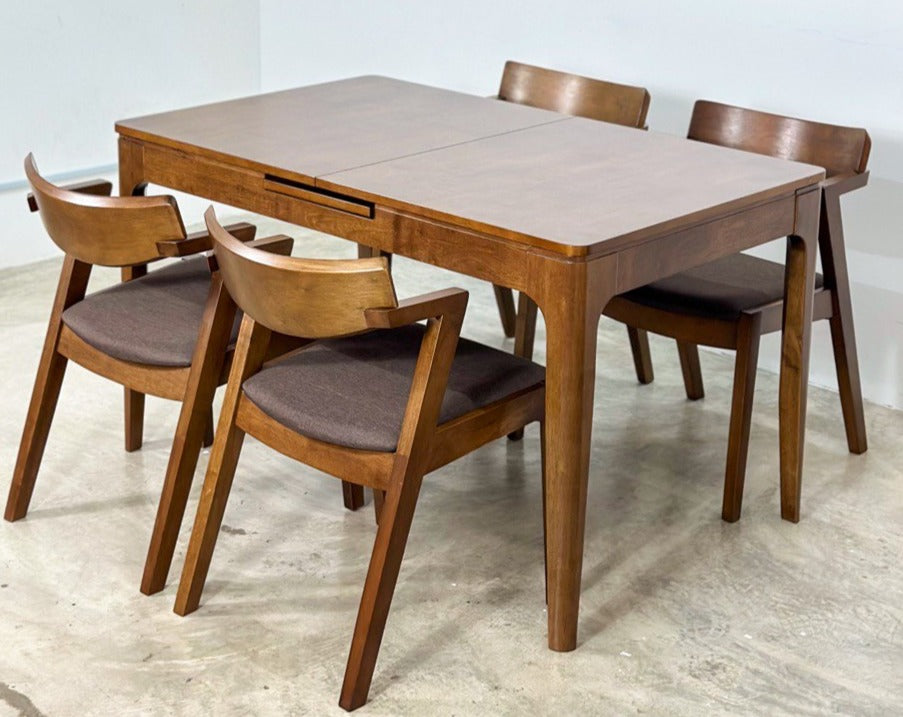 Pecan Extension Dining Table with Zoey Chair