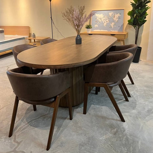 Edward 2.1m Solid Wood Dining Table with Leo Chairs