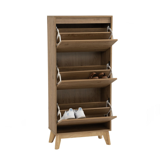 Rangga Tall Shoe Cabinet in Oak