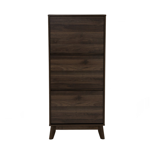 Rangga Tall Shoe Cabinet in Medium Brown