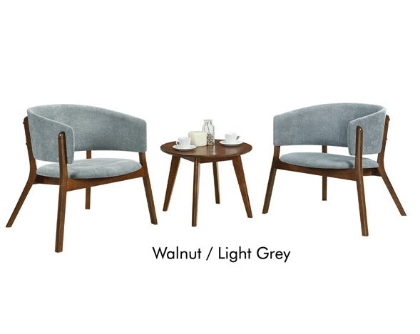Macchiato Lounge Set in Light Grey / Walnut
