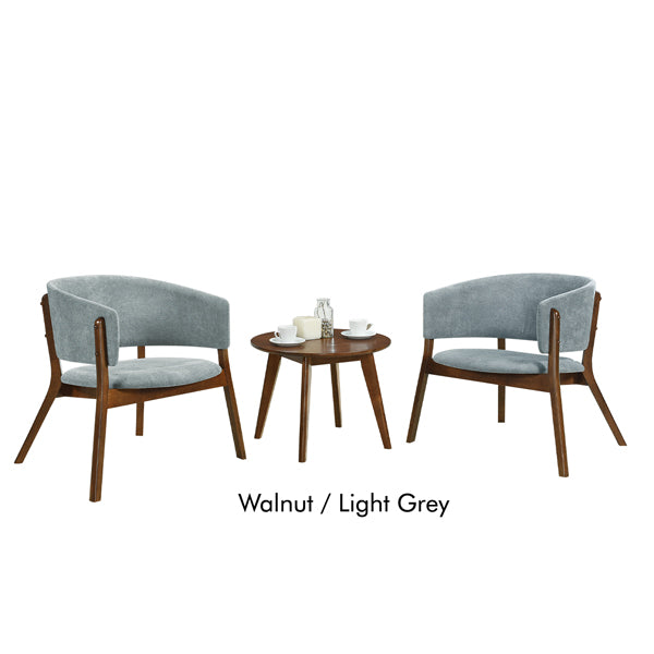 Macchiato Lounge Chair in Light Grey / Walnut