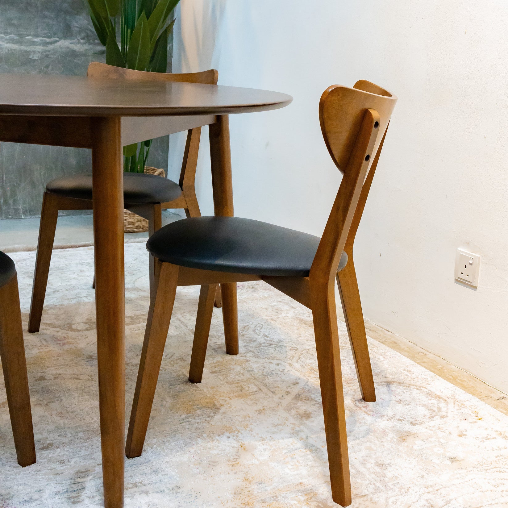 Walnut Round Dining Table with Hazel Chairs sugarhome