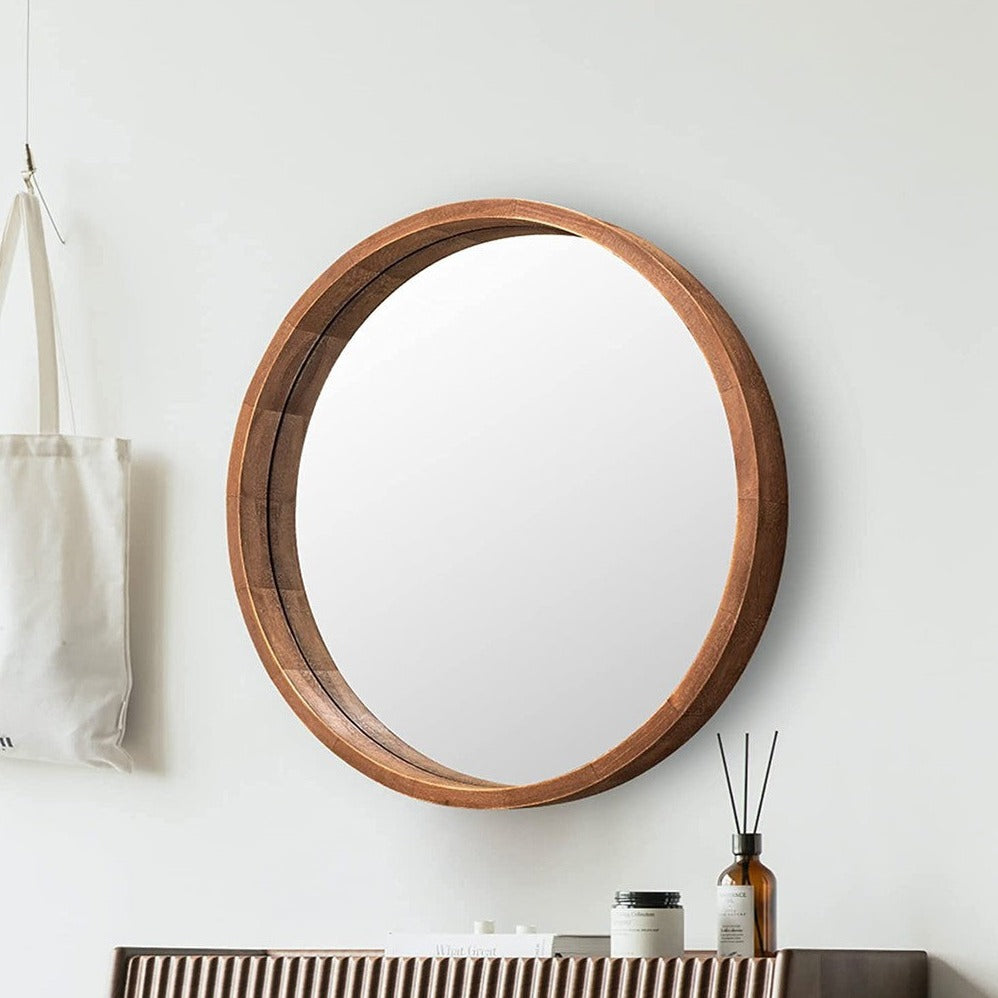 Wooden Mirror (Dia 68cm)